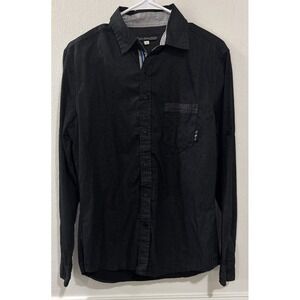 WRV Wave Riding Vehicles Shirt Men's Small Black Button Up Long Sleeve